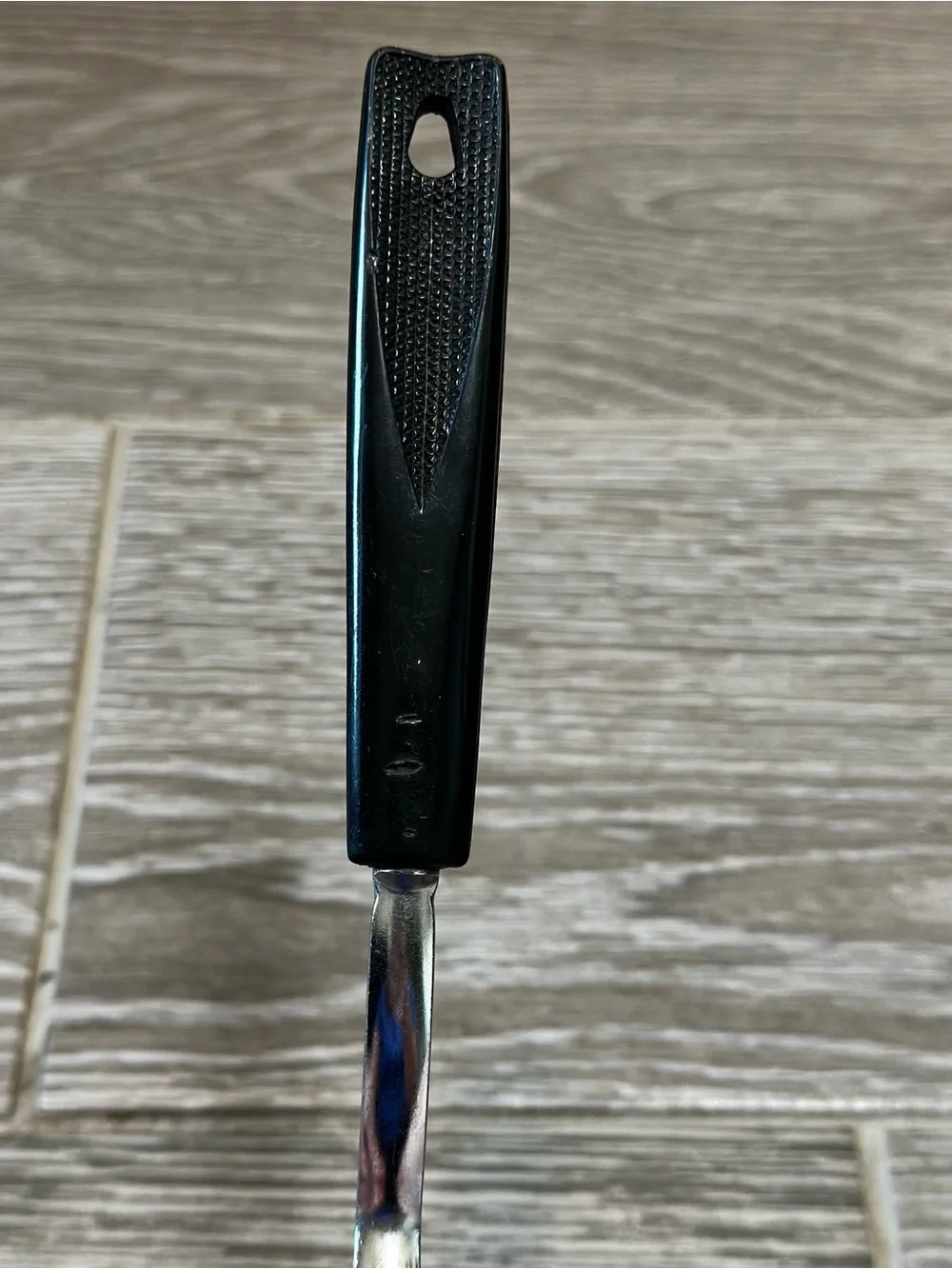 Ekco Keyhole Slotted Spatula Turner MCM Black Handle Made in USA Vintage Utensil